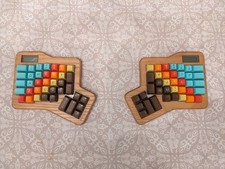 Infinity ErgoDox Keyboard with SA 1978 Keycaps & Wooden Case and Build Kit picture