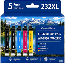 5 PACK 232XL Ink Replacement for Epson XP-4200 WF-2930 Printers picture