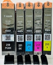 New Genuine Canon PGI-250 CLI-251 Black Color 5PK Setup Ink Cartridges picture