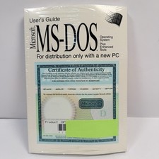 Vintage OEM Microsoft MS-DOS with User’s Guide and COA 3.5 Inch Diskettes Sealed picture