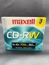 Maxell CD-RW 700MB Rewritable CD 80 Minutes 1X-4X Speed 3 Pk picture