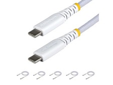 StarTech.com 5-Pack 3ft (91cm) White USB-C Charging Cable, 60W (3A) PD, Dual-Lay picture