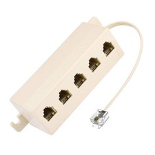 Adapter 5 Way Outlet 6P4C RJ11 RJ12 Telephone Phone Modular Jack Line Splitte... picture