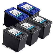 5pk Printronic For Hp 56 57 C6656AN C6657AN Black Color Ink Cartridge picture