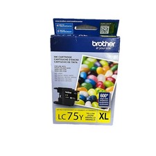Genuine Brother Yellow LC75Y Ink Cartridge XL 600 Page Yield Expired 11/2021 NEW picture