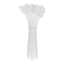 8 Inch  Releasable Cable Ties Adjustable Zip Ties White 100Pcs picture