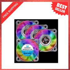 40mm RGB Fan 12V Micro Cooling Fan LED Colorful 4010 Hydraulic Bearings Pack of picture