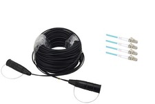Armored Fiber Optic Cable LC to LC 4 Strands OM3 Multimode with Protective Cap picture