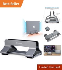 Aluminum Vertical Stand for Laptops - Space Gray, Adjustable 12-42mm picture