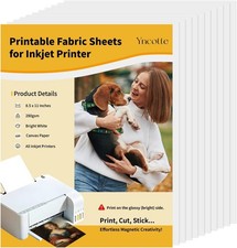 10Pcs Canvas Printer Paper for Inkjet Printers, 8.5x11