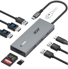 Acer 9-in-1 USB-C Hub Docking Station with Dual HDMI 4K@60Hz, 100W PD, and Priva picture