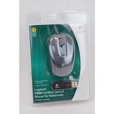 Logitech V220 Computer Wireless USB Cordless Optical Mouse for Notebooks Black picture