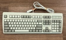 Vintage NMB RT2358TW White Gray PS/2 Keyboard Microsoft Windows 95 picture