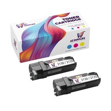 2PK 2130/2135 Black Toner Cartridge Compatible Dell Color Laser 2130CN 2135CN picture