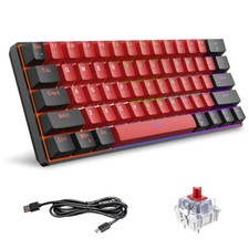 Snpurdiri 60% Wired Gaming Keyboard RGB Backlit Small Membrane 61 Keys for PC picture