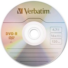 50 VERBATIM Blank DVD-R DVDR 16X 4.7GB Logo Branded Media Disc in Paper Sleeves picture