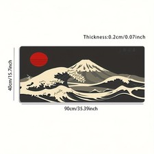 A Large Electronic Sports Gaming Mouse Pad Featuring a Japanese Wave And Mount picture