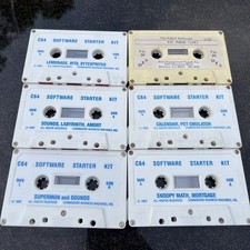Commodore 64 C64 Software Starter Kit Tapes 1-5 Complete, Vic Poker Set Untested picture
