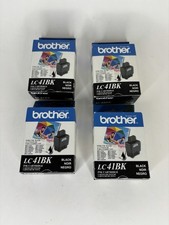 Brother LC 41 BK Black Ink Cartridges 4 pack New Sealed Expired picture