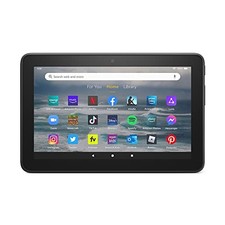 Fire 7 tablet, 7” display, 16 GB, 10 hours battery life, light and portable for picture
