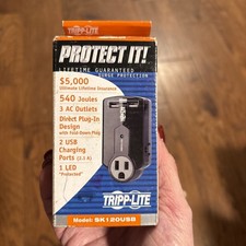 Tripp Lite SK120USB Surge Protector 3 Outlet 2 USB Plug In Wall Adapter NEW picture