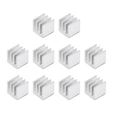 10x10x10mm Silver Tone Aluminum Heatsink Thermal Adhesive Pad 3D Printers 10Pcs picture
