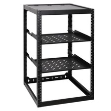 RackPath 20U Open Frame Network Rack with 2X 14in Vented 1U 20U, Black picture