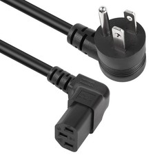 GELRHONR 90 Degrees 3 Prong AC to IEC320 C13 Power Cord,10A 125V Blcak-Up picture