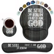 Keyboard Wrist Rest and Mouse Pad Medium, Quotes Bible Verse Psalm 46:10 picture