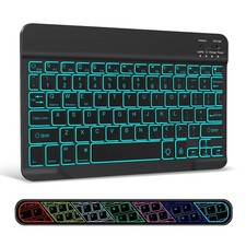 XIWMIX Ultra-Slim Wireless Bluetooth Keyboard - 7 10“ with backlit, Black picture
