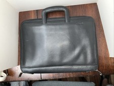 Wilson Leather Pelle Studio Black Leather Portfolio Laptop Briefcase picture