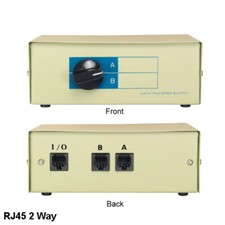 Kentek RJ45 2 Way Data Transfer Switch Box Network Rotary Dail for CAT5e CAT6a picture