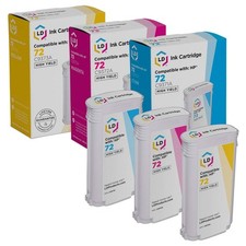 LD 3PK Replacements Fits for HP 72 Ink Cartridges High Yield Cyan Magenta Yellow picture