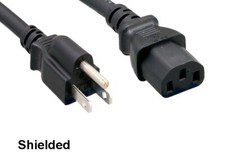 [10X] 12' Shielded Standard Power Cord NEMA5-15P to IEC60320-C13 18AWG 10A/125V picture