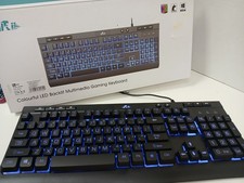 Rii RK900+ Colorful LED Backlit Multimedia Wired Gaming Keyboard picture