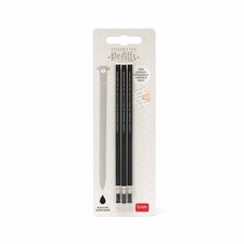 Gel Pen Refills Erasable 0.7mm 13cm Black Set of 3 Legami Height Thermosensitive picture