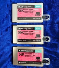 Lot of 3 Megahertz 56k 3Com Global GSM & Modem PC PCMCIA Card w/Xjack 3CXM756 picture