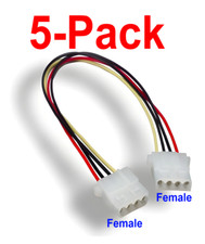12inch 4 Pin Molex Cable 5.25 inch Female to Female (5-Pack) picture