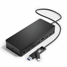 4K DELL D6000 USB-C & USB 3.0 Universal Docking Station Extend 3 Displays +Power picture