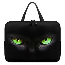 17 Inch Laptop Sleeve, Black Cat Green Eyes Laptop Cover Computer Bag Tablet ... picture