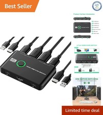 Smart 2-Port KVM Switch with 4K@60Hz Display – Ideal for Home Office & Gaming picture