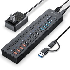 Acasis 5Gbps USB 3.0 Hub 16 Port On/Off Switch with AC Power Adapter for Laptop picture
