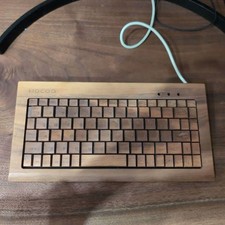 Hacoa Natural Wood Wired USB Keyboard 89 Maple Walnut Laser-Engraved From Japan picture