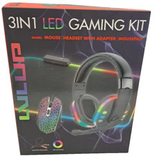 LVLUP 3-in-1 LED Gaming Kit - Includes Mouse, Headset with Adapter and Mousepad picture