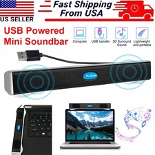 Wired Computer Speakers Soundbar 2.0 Stereo Bass Sound USB for Desktop PC Laptop picture