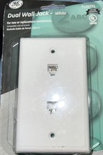GE Phone Wall Jack RJ11 RJ12 Double Telephone Modular Duplex Jack CAT3 picture