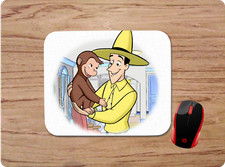 CURIOUS GEORGE MAN IN THE YELLOW HAT CUSTOM MOUSE PAD DESK MAT PC GAMING SCHOOL picture