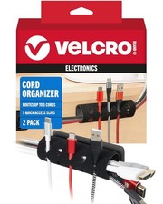 VELCRO BRAND CORD ORGANIZER FOR DESK/NIGHTSTAND 5 CABLE SLOTS W/ SLEEVE ROUTING picture