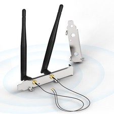 2x Dual Band 2.4GHz 5.8GHz WiFi Antenna +U.FL MHF4 &PCIE Slot Mount for M.2 NGFF picture