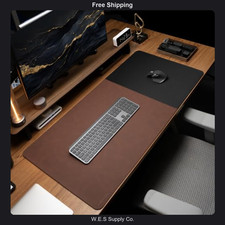HAUTOCO Cork Desk Mat 31.5x15.7 Hybrid PU Leather and Cloth Mouse Pad picture